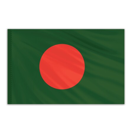 Bangladesh Indoor Nylon Flag 3'x5' With Gold Fringe